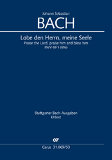 Lobe den Herrn, meine Seele (Klavierauszug) - Johann Sebastian Bach