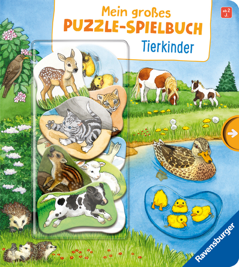 Mein gro&szlig;es Puzzle-Spielbuch - Tierkinder - Frauke Nahrgang