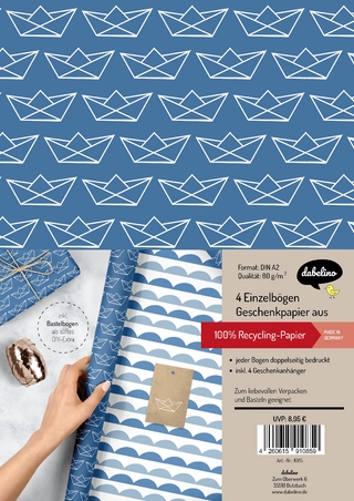 Geschenkpapier-Set: Papierboote (zur Geburt, Taufe, Kommunion, Konfirmation)