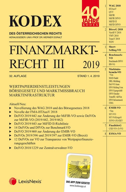 Kodex Finanzmarktrecht Band III 2019 - 