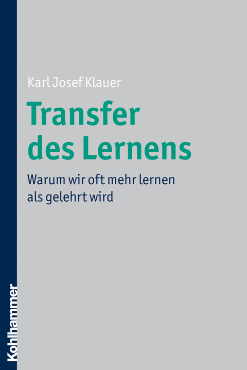 Transfer des Lernens - Karl Josef Klauer