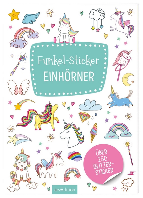 Funkel-Sticker Einh&ouml;rner