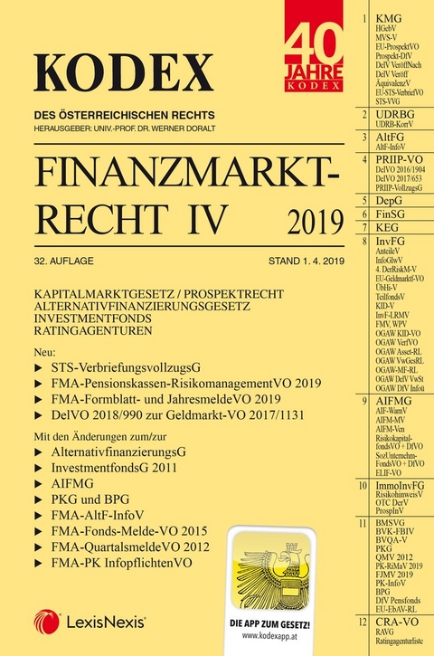KODEX Finanzmarktrecht Band IV 2019 - 