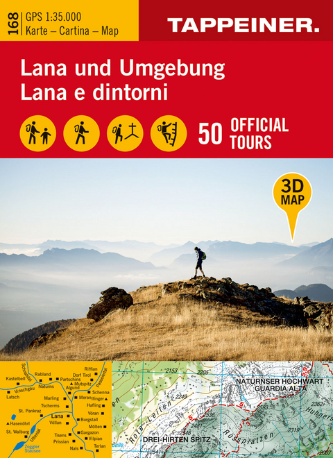 3D-Wanderkarte Lana und Umgebung