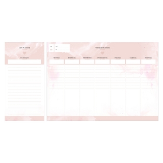 Rosa Wochenplaner Block & ToDo Notizblock im Set – DIN A4 Wochenübersicht zum Abreißen für Termine und To Do Listen. Terminkalender ohne Datum. 50 Blatt pro Block. Stay Inspired! by Lisa Wirth