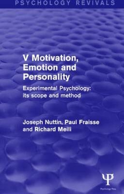Experimental Psychology Its Scope and Method: Volume V (Psychology Revivals) -  Paul Fraisse,  Richard Meili,  Joseph Nuttin