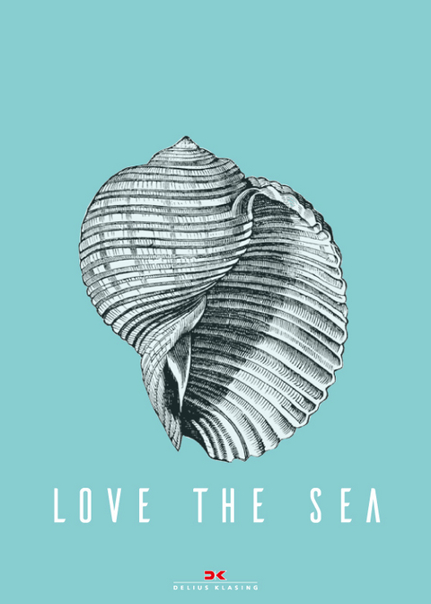 Set: 2 x Maritimes Notizbuch &ndash; Illustration: Muschel, Spruch: Love the Sea