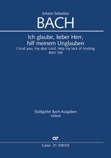 Ich glaube, lieber Herr, hilf meinem Unglauben (Klavierauszug) - Johann Sebastian Bach