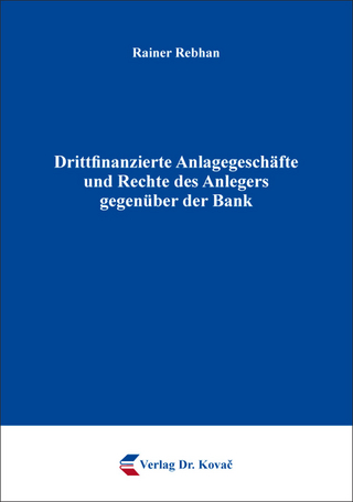 Drittfinanzierte Anlagegeschäfte und Rechte des Anlegers gegenüber der Bank