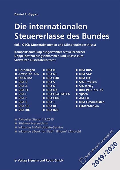 Die internationalen Steuererlasse des Bundes 2019/2020 - Daniel R. Gygax