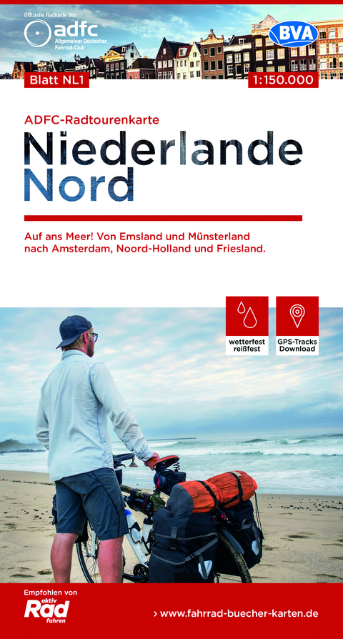 ADFC-Radtourenkarte NL 1 Niederlande Nord, 1:150.000, rei&szlig;- und wetterfest, GPS-Tracks Download