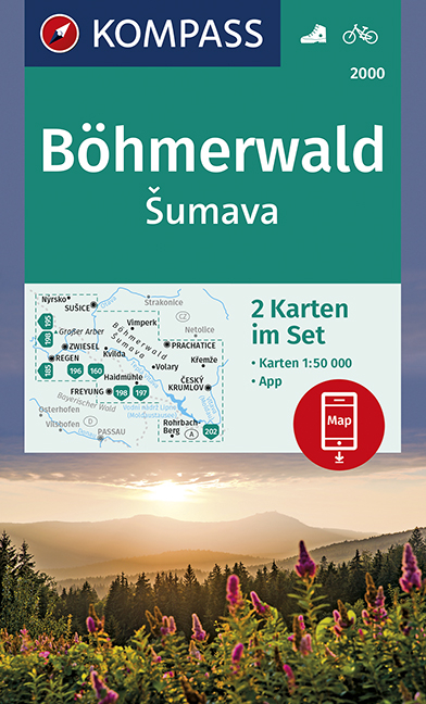 KOMPASS Wanderkarte B&ouml;hmerwald, &Scaron;umava - 
