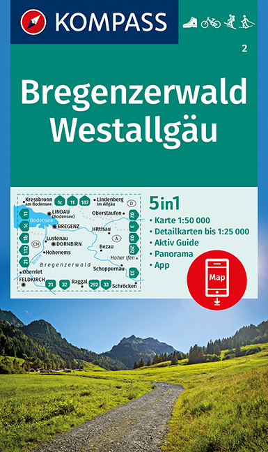 KOMPASS Wanderkarte Bregenzerwald, Westallg&auml;u - 