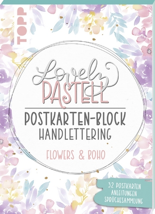 Lovely Pastell Handlettering Postkartenblock Flowers & Boho