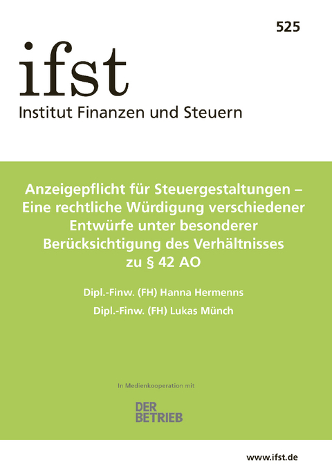 ifst-Schrift 525 - Hanna Hermenns, Lukas M&uuml;nch
