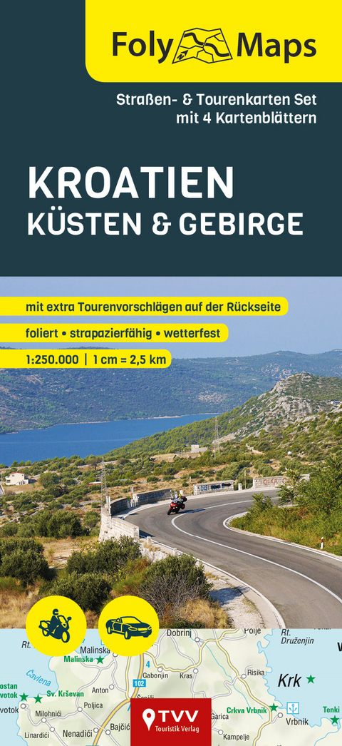 FolyMaps SET Kroatien 1:250 000 - 4 Kartenbl&auml;tter