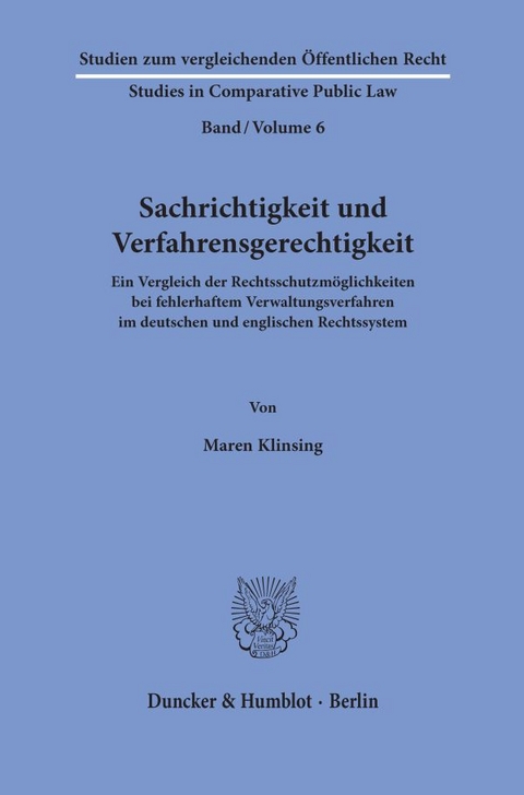 Sachrichtigkeit und Verfahrensgerechtigkeit. - Maren Klinsing