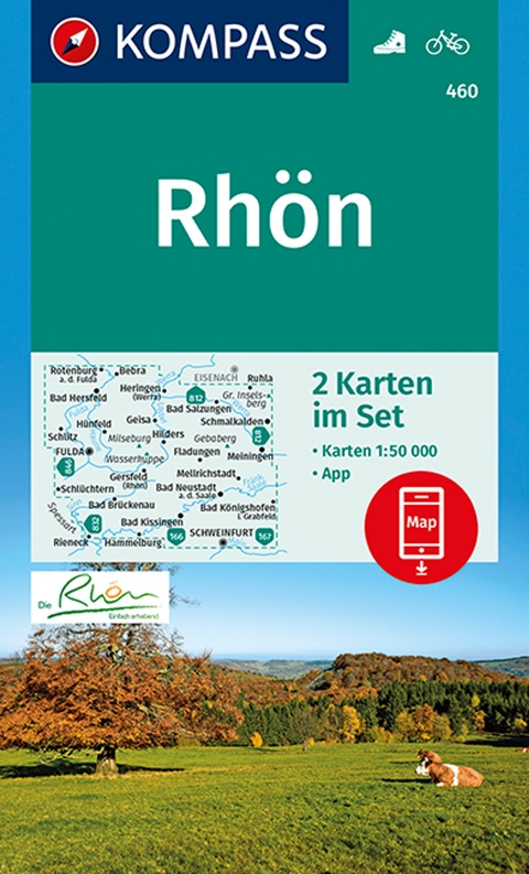 KOMPASS Wanderkarten-Set 460 Rh&ouml;n (2 Karten) 1:50.000