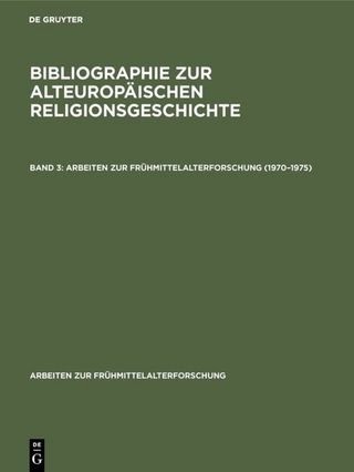 Bibliographie zur alteuropäischen Religionsgeschichte / 1970–1975