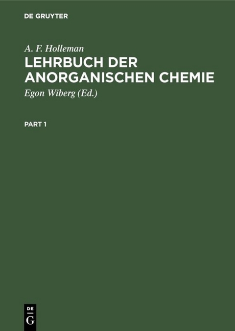 Lehrbuch der anorganischen Chemie - A. F. Holleman