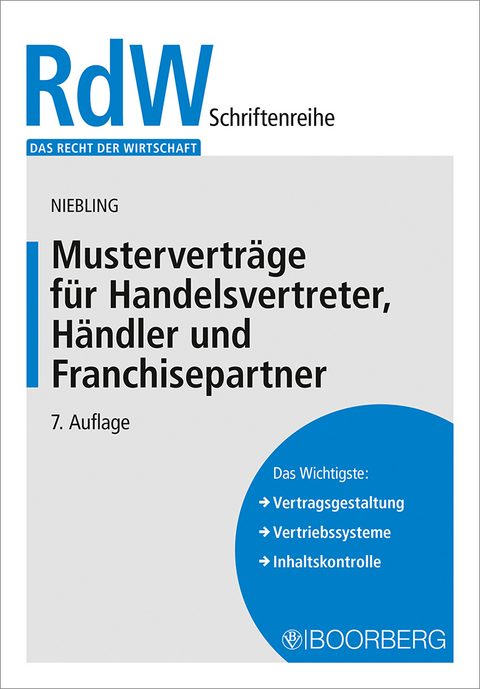 Mustervertr&auml;ge f&uuml;r Handelsvertreter, H&auml;ndler und Franchisepartner - J&uuml;rgen Niebling
