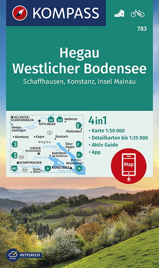 KOMPASS Wanderkarte Hegau Westlicher Bodensee, Schaffhausen, Konstanz, Insel Mainau