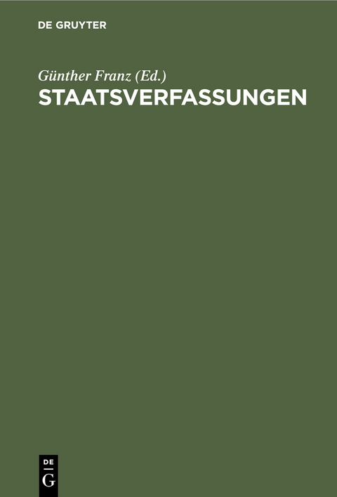 Staatsverfassungen - 