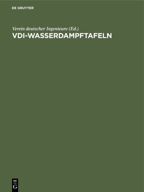 VDI-Wasserdampftafeln - 