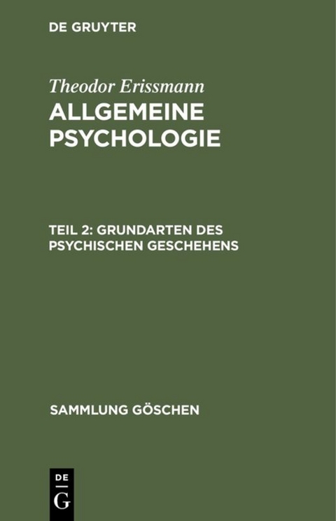 Grundarten des psychischen Geschehens
