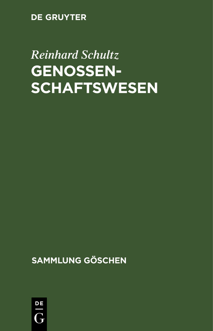 Genossenschaftswesen - Reinhard Schultz