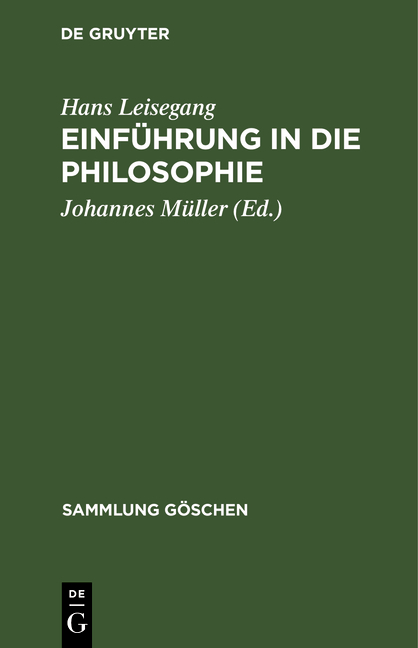 Einf&uuml;hrung in die Philosophie - Hans Leisegang