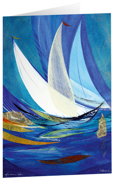 Auf zu neuen Ufern - Kunst-Faltkarten ohne Text (5 St&uuml;ck) - 