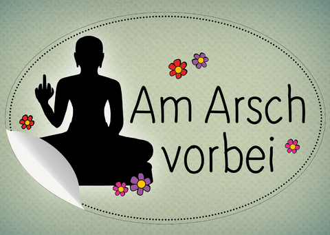 Am Arsch vorbei &ndash; Autoaufkleber auf Tr&auml;gerkarte 10er VE