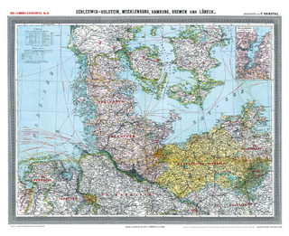 Historische Karte: Provinz SCHLESWIG-HOLSTEIN im Deutschen Reich - um 1900 [gerollt]