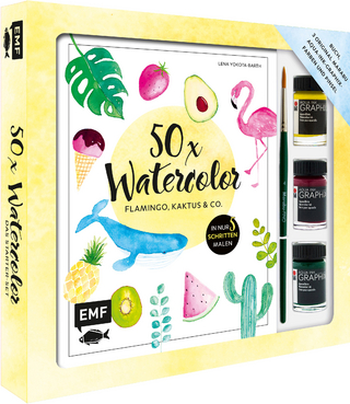 50 x Watercolor – Flamingo, Kaktus & Co. – Das Starter-Set – Die beliebtesten Aquarellmotive in nur 5 Schritten malen