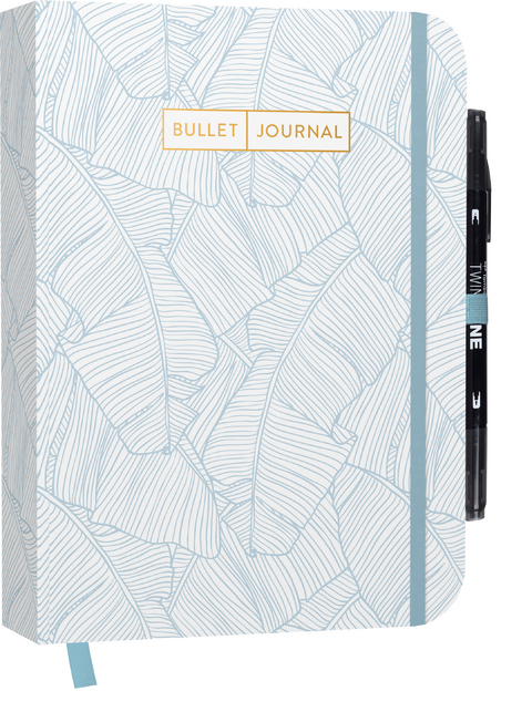 Bullet Journal "Jungle Blue" 05 mit original Tombow TwinTone Dual-Tip Marker 33 black