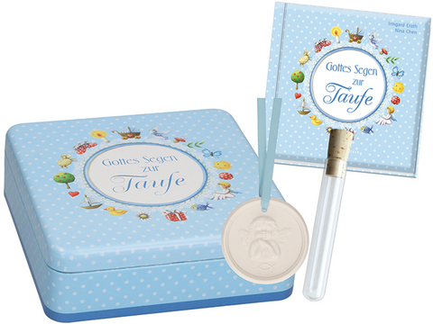 Gottes Segen zur Taufe, Geschenkset (blau) - Irmgard Erath