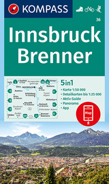 KOMPASS Wanderkarte Innsbruck, Brenner - 