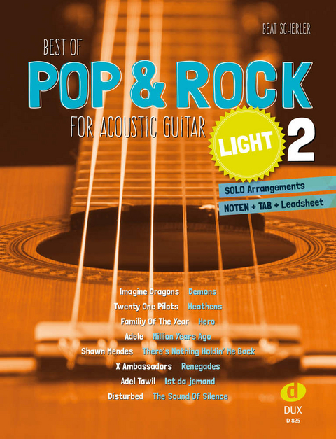 Best of Pop & Rock for Acoustic Guitar light 2 - Beat Scherler