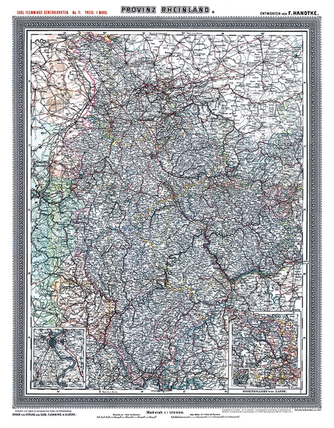 Historische Karte: Provinz RHEINLAND im Deutschen Reich - um 1903 [gerollt] - Friedrich Handtke