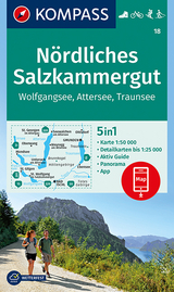 KOMPASS Wanderkarte N&ouml;rdliches Salzkammergut, Wolfgangsee, Attersee, Traunsee - 