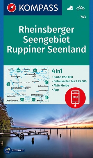 KOMPASS Wanderkarte Rheinsberger Seengebiet, Ruppiner Seenland