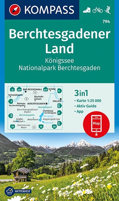 KOMPASS Wanderkarte Berchtesgadener Land, K&ouml;nigssee, Nationalpark Berchtesgaden - 