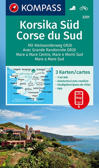 KOMPASS Wanderkarten-Set 2251 Korsika Süd, Corse du Sud, Weitwanderweg GR20 (3 Karten) 1:50.000