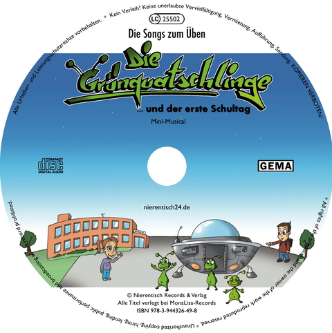 25 Übungs-CDs "Die Grünquatschlinge und der erste Schultag"