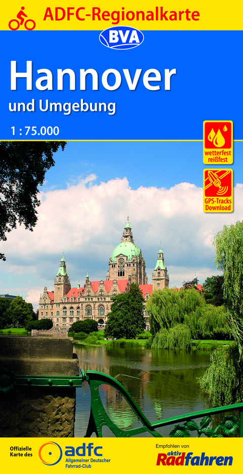 ADFC-Regionalkarte Hannover und Umgebung, 1:75.000, rei&szlig;- und wetterfest, GPS-Tracks Download