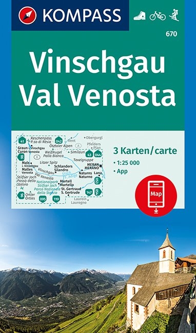 KOMPASS Wanderkarte Vinschgau, Val Venosta - 