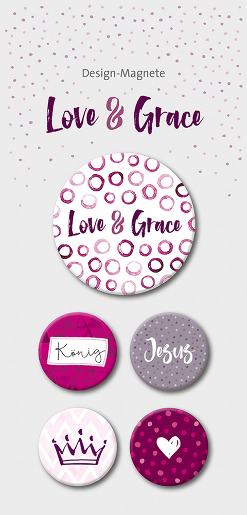 Love & Grace - 5-er-Magnet-Set