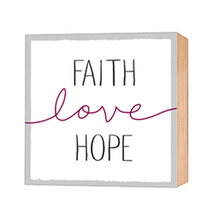Faith-Love-Hope - Holz-Deko-Bild 12x12