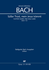 S&uuml;&szlig;er Trost, mein Jesus k&ouml;mmt (Klavierauszug) - Johann Sebastian Bach